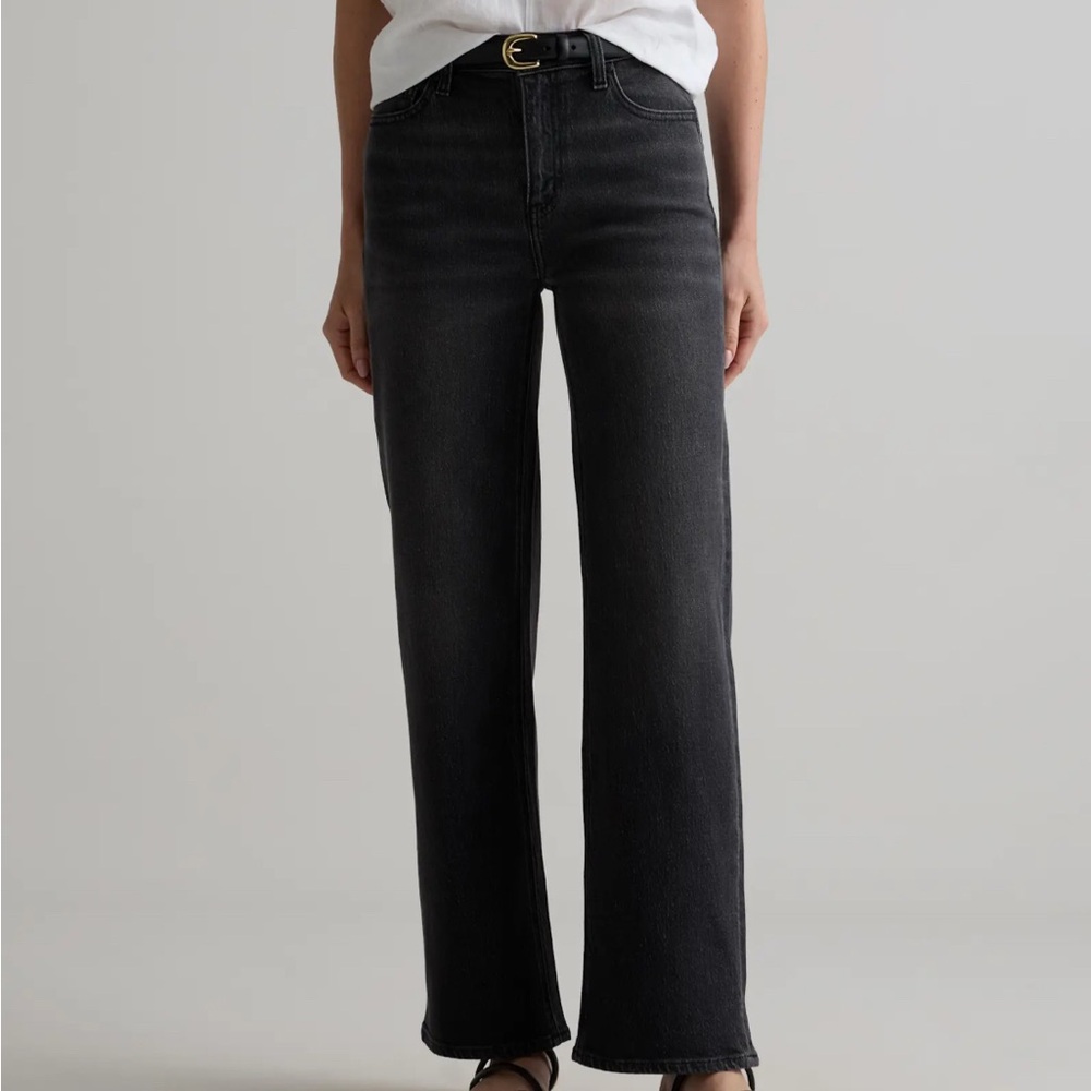 Quince Women's Straight Leg Jeans in Charcoal Black